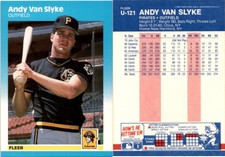 Andy Van Slyke 1987 Fleer Update Baseball Card U-121  Pittsburgh Pirates