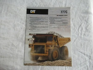 1992 CAT Caterpillar 777C off-highway truck brochure - Picture 1 of 8