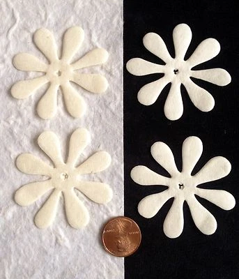 10 Flores Marfil Pétalos Crema Blanco Flor Hecho a Mano Morera Papel Boda  Foto 1 de 4