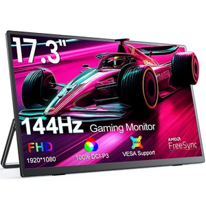 17.3 inch 144Hz Portable Monitors 1920*1080 FHD Screen Freestanding Display - Picture 1 of 10