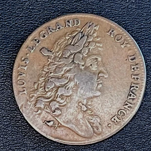 1688 FRANKREICH Jeton / Medaille "LOUIS XIV LeGRAND" Oculis Dormitat Apertis, selten - Bild 1 von 3