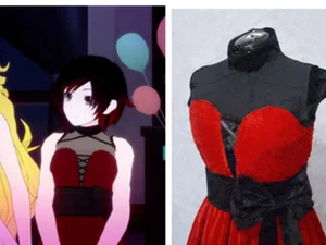 RWBY Ruby Rose Volume 2 Episode 7 Dance Dance Infiltration Red Dress Costume - Picture 1 of 4