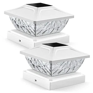 Solar Post Cap Lights Outdoor, 2 Mode Bright Solar Post Lights Outdoor 2 Pack - Picture 1 of 8