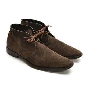 Men Donald J. Pliner Bishop Chukka Boots 9 M Brown Suede Lace Up Shoes Italy - Picture 1 of 8