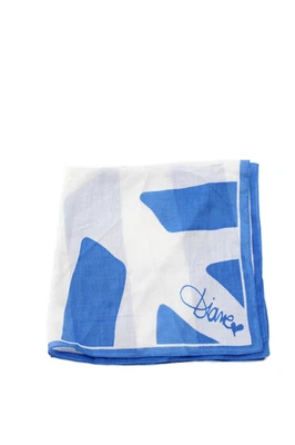 Lenço Diane Von Furstenberg Feminino Algodão Color Block Quadrado Azul - Imagem 1 de 3