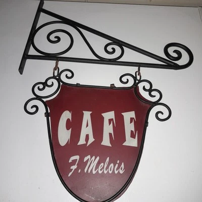 Cafe F Melois Wood Look Wall Decor with Black Metal Hanger One Sided - Image 1 of 4