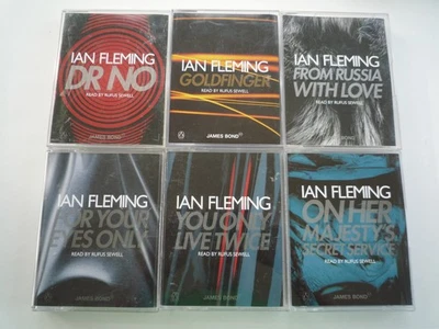 SIX USED JAMES BOND   AUDIO BOOKS ON CASSETTE TAPE- VARIOUS - ALL TAPES PLAY - Image 1 of 3