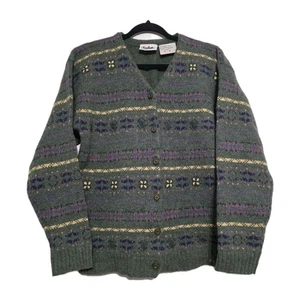 Cárdigan Suéter De Colección Northern Reflections M Fair Isle Abuela Casa de Campo Lana Boho - Imagen 1 de 9