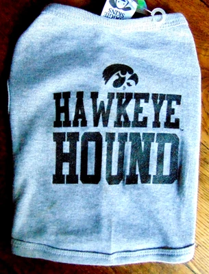 Camiseta NCAA Iowa Hawkeye Hound Mascota Perros y Gatos Gris 11-23 Libras Licencia G Foto 1 de 4
