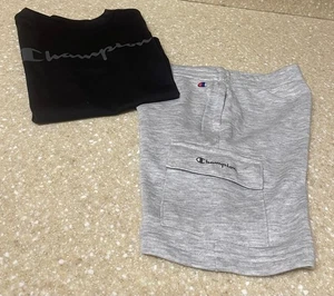 Champion Boy's 2 Pieces Set Of Tee And Shorts, Black/Gray, Size 5T - Picture 1 of 6