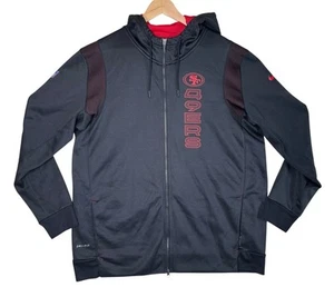 Nike NFL On Field Dri-Fit San Francisco 49ers giacca con cappuccio e zip intera nera XL - Foto 1 di 12