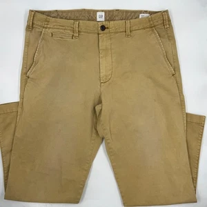 Pantaloni chino uomo GAP taglio dritto taglia 36/30 kaki beige cotone pantaloni casual - Foto 1 di 9