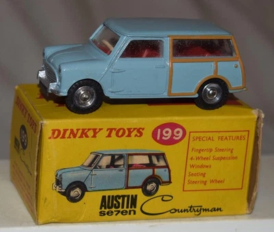 Dinky No. Vintage Austin Seven Countryman 199 azul en caja original - diecast Foto 1 de 4