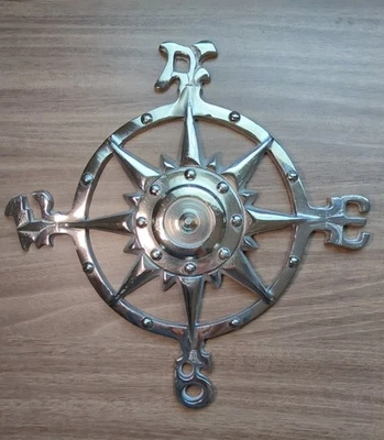Brújula direccional náutica rosa estrella aluminio fundido macizo colgante de pared 11,5" Foto 1 de 4