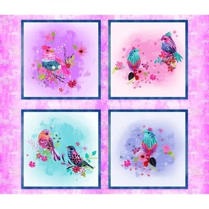 Panel de almohada digital de tela de 3 deseos tela de algodón para pájaro brillante - Imagen 1 de 1