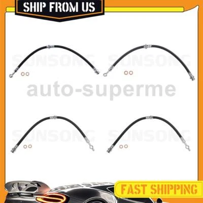 适用于现代圣达菲 2001 - 2006 前后制动软管线 4 件 — 第 1/4 张图片