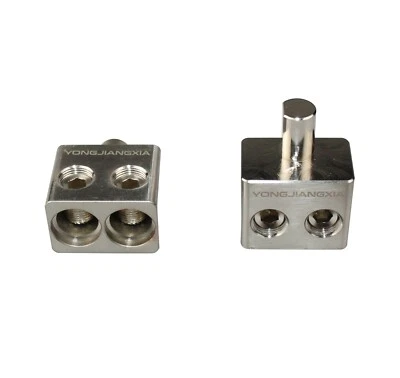 Car Audio Adapter 0GA to Dual 0GA for Amplifier Brass Material Nickel Plated - Image 1 of 4