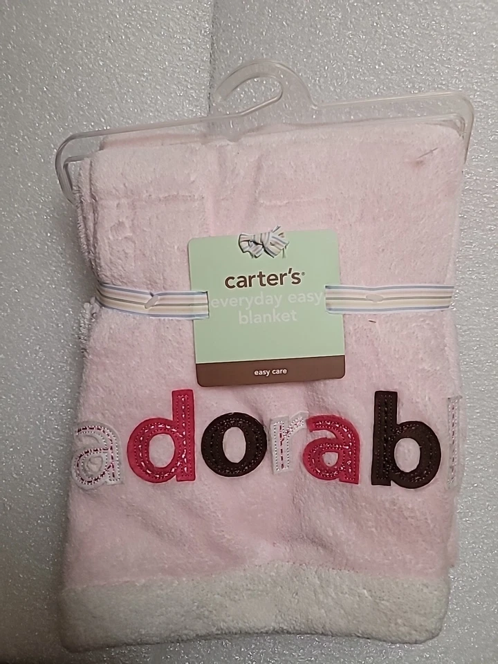 NWT Carters Pink Adorable Fleece Plush Soft Baby Blanket - Image 1 of 1
