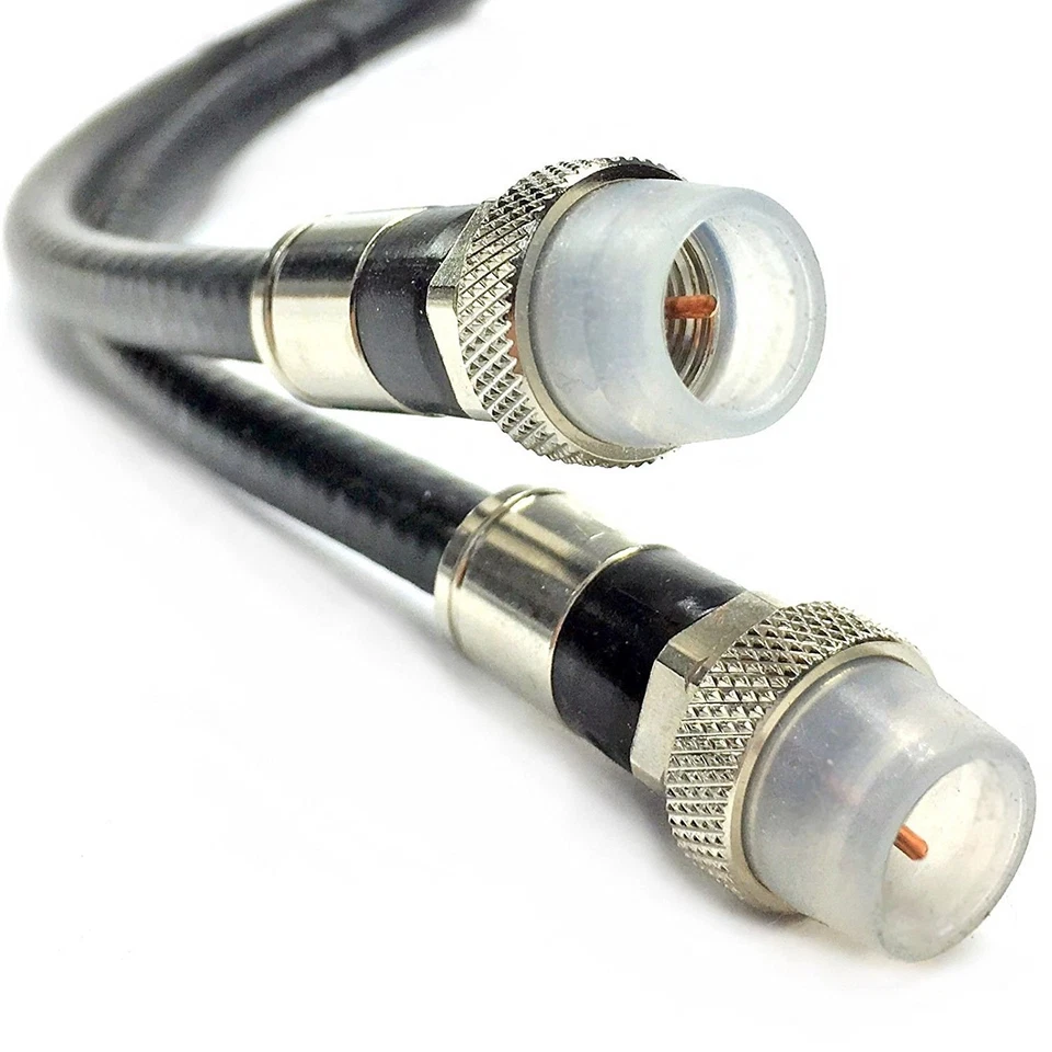 BLACK RG-6 QUAD SHIELD SOLID COPPER CORE WEATHER BOOT 3GHZ COAXIAL CABLE UL ETL - Image 1 of 1