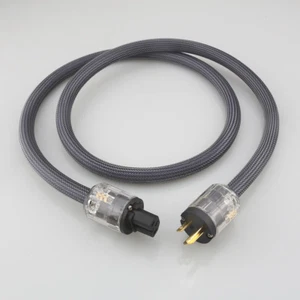 Pure Copper HiFi Audio Power Cable Audiophile US EU Schuko AC Mains Supply Cord - Picture 1 of 15