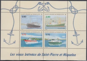 ST PIERRE & MIQUELON Sc # 604a-d MNH SHEETLET  of 4 - VARIOUS SHIPS - Picture 1 of 1
