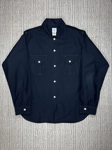 POST OVERALLS Engineers Work Shirt, MEN’S LARGE, Light Sateen, Indigo USA - Picture 1 of 7