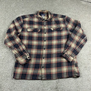 Patagonia Shirt Mens Large Blue Plaid Fjord Flannel Midweight Button Up Hiking - Picture 1 of 9