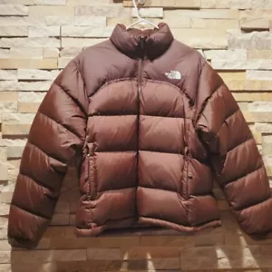 Abrigo de esquí North Face marrón retro para mujer grande 96 Nuptse tampón damas chaqueta puff - Imagen 1 de 7
