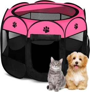 Foldable Pet Playpen | Portable Tent Crate for Small Dogs, Cats & Rabbits - Picture 1 of 8