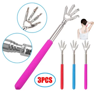 3x New Stainless Steel Telescoping Extendable Back Scratcher Eagle Claw Massager - Picture 1 of 8