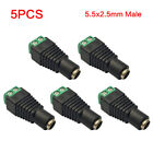 5Pcs DC Power Male Female Jack 2.1/2.5 x 5.5mm Plug Adapter Connector for CCTV