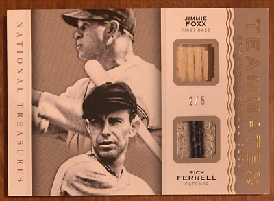 Jimmie FOXX Rick FERRELL🔥2014 National Treasures Teammates Dual Relic #10 2/5 - Image 1 of 2