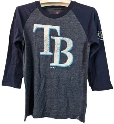 T-Shirt Raglan Power Hit Tampa Bay Rays Majestueux - MEDIUM 10/12 - Photo 1/4