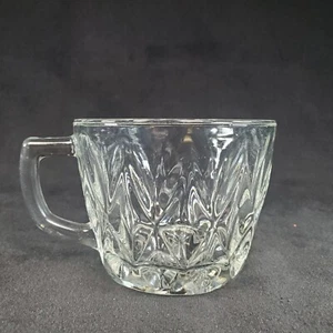 Anchor Hocking Crown Point Pattern Punch Glass Cups Mugs - Picture 1 of 5