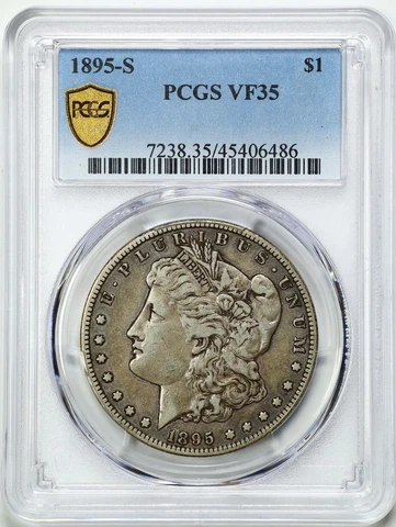 1895-S $1 Morgan Silver Dollar VF35 PCGS 45406486 Cover