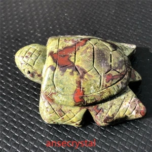 2'' Natural Dragon Blood stone Sea Turtles Quartz Crystal Healing Crystal Gifts - Picture 1 of 11