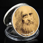 Self-portrait of Leonardo Da Vinci Silver Coin Art Worth Collection Medal Gift