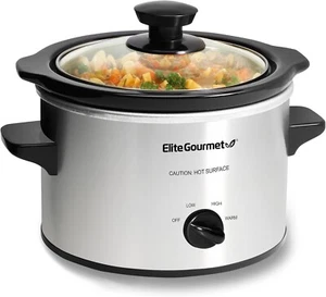 Elite Gourmet Elektrischer Schongarer 1,5 Quart Kapazität, Edelstahl, Brandneu - Bild 1 von 8