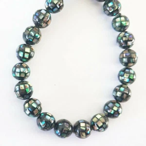 A+ natural 8mm round Abalone Shell beads for Bracelet Necklace Making 14pcs - Picture 1 of 2