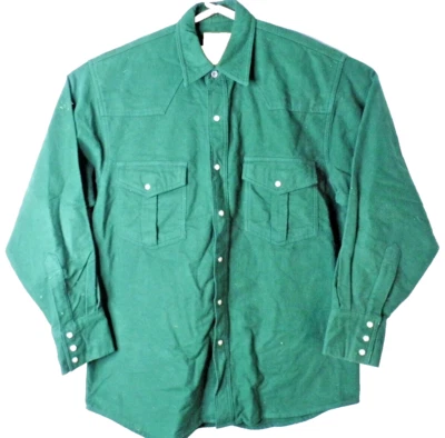 Shirt Moose Creek Flannel Button Down Green Snap Pearl Buttons Size M NWOT NEW - Image 1 of 4