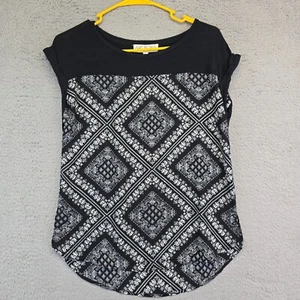 Top Rosa Rosa Mujer S Negro Cachemira Novedad Elefante Geométrico Artístico Boho Nuevo con Etiquetas - Imagen 1 de 13