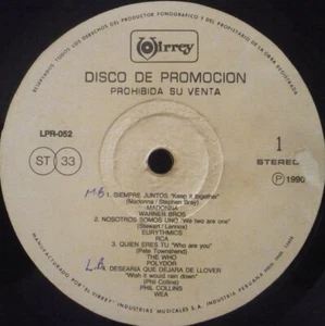 MADONNA Keep It Together SONG IN PROMO LP from PERU Eurythmics The Who Elvis - Picture 1 of 2