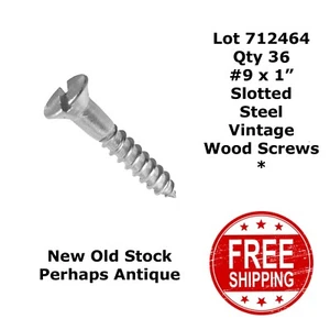 #9 x 1" FLAT HEAD WOOD SCREW Slotted Drive Atique (36) 712464 - Picture 1 of 2