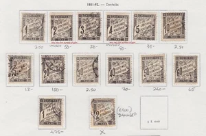 1882-1892 FRANCIA CUOTAS DE FRANCIA - LOTE DE IMPUESTOS CIFFRE USADO COMO NUEVO NGSCT.J1-J24 YT.10-23 - Imagen 1 de 1