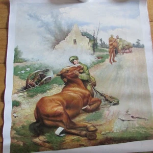 British WW1 Oil Painting WAR HORSE - Picture 1 of 4