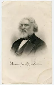 Dichter Henry W. Longfellow Gravur - Bild 1 von 2