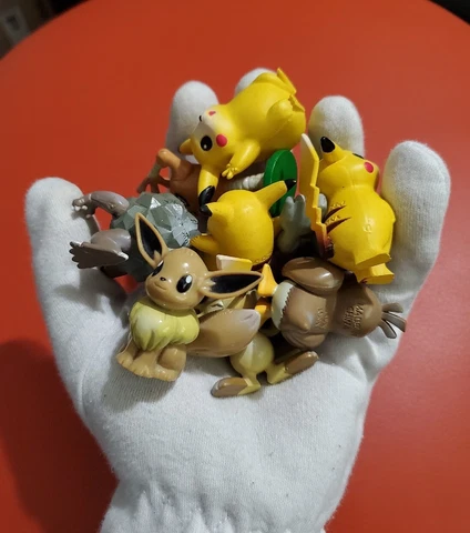 Vtg Lot of 10 Pokemon Tomy 2" Mini Figures: Pikachu Eevee Hitmonlee Geodude Etc Cover