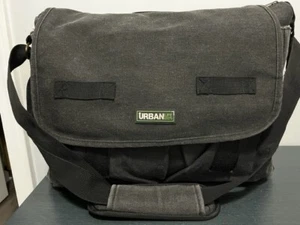 Urban Life Assets Black Canvas Messenger Bag w/Shoulder Strap & Handle - Picture 1 of 11