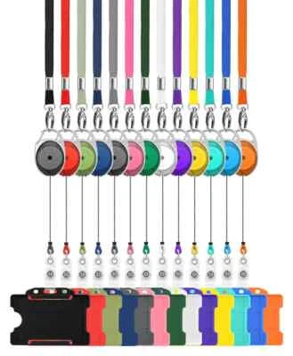 Trio ID Lanyard Neck Strap Rigid Badge Pass Plastic Card Holder & YoYo Reel Clip - Image 1 of 4