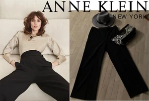 SCHICKE ANNE KLEIN NEW YORK HERRLICHE STRETCH-WOLLMISCHUNG GERADES BEIN BEQUEME HOSE 8P - Bild 1 von 6